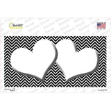 Black White Chevron White Center Hearts Novelty Sticker Decal
