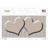 Tan White Chevron Tan Center Hearts Novelty Sticker Decal