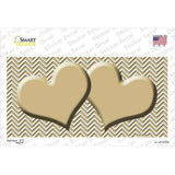 Gold White Chevron Gold Center Hearts Novelty Sticker Decal