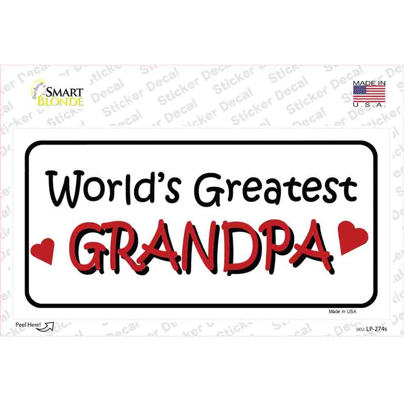 Worlds Greatest Grandpa Novelty Sticker Decal