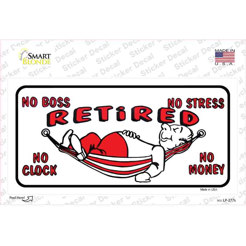 Retired With Hammock Novelty Sticker Decal