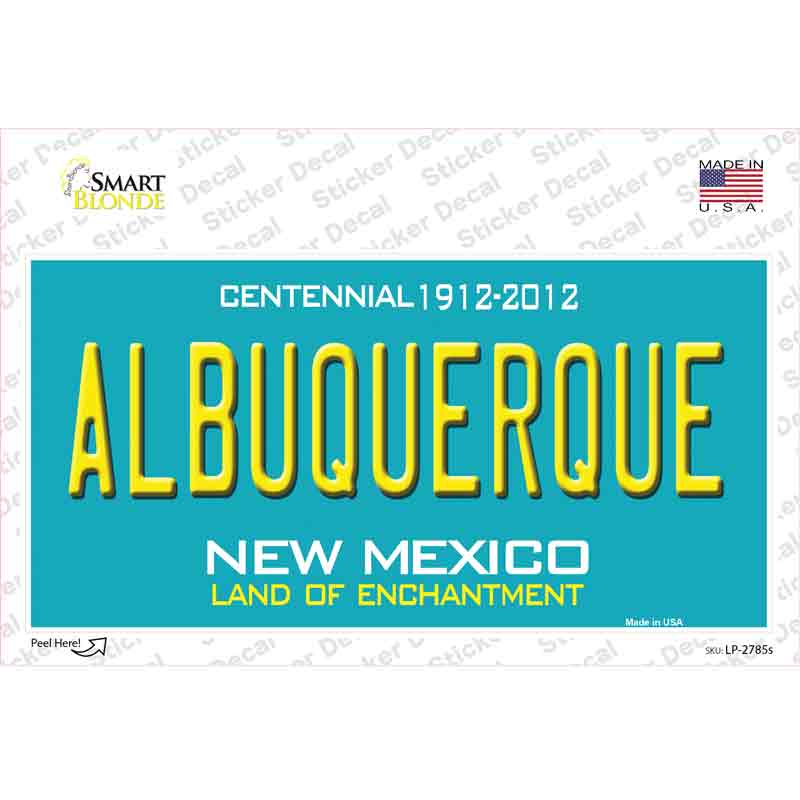 Albuquerque New Mexico Teal Novelty Sticker Decal