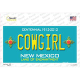 Cowgirl New Mexico Teal Novelty Sticker Decal