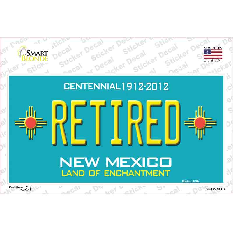 Retired New Mexico Teal Novelty Sticker Decal