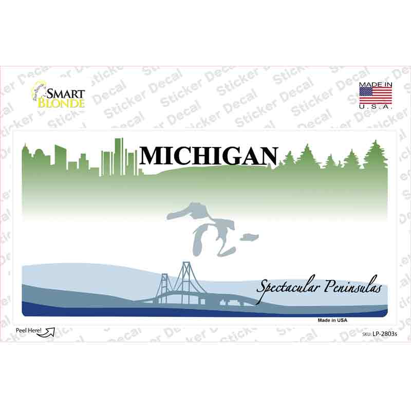 Michigan State Blank Novelty Sticker Decal