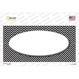 Black White Chevon Center Oval Novelty Sticker Decal