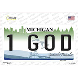 1 GOD Michigan State Novelty Sticker Decal