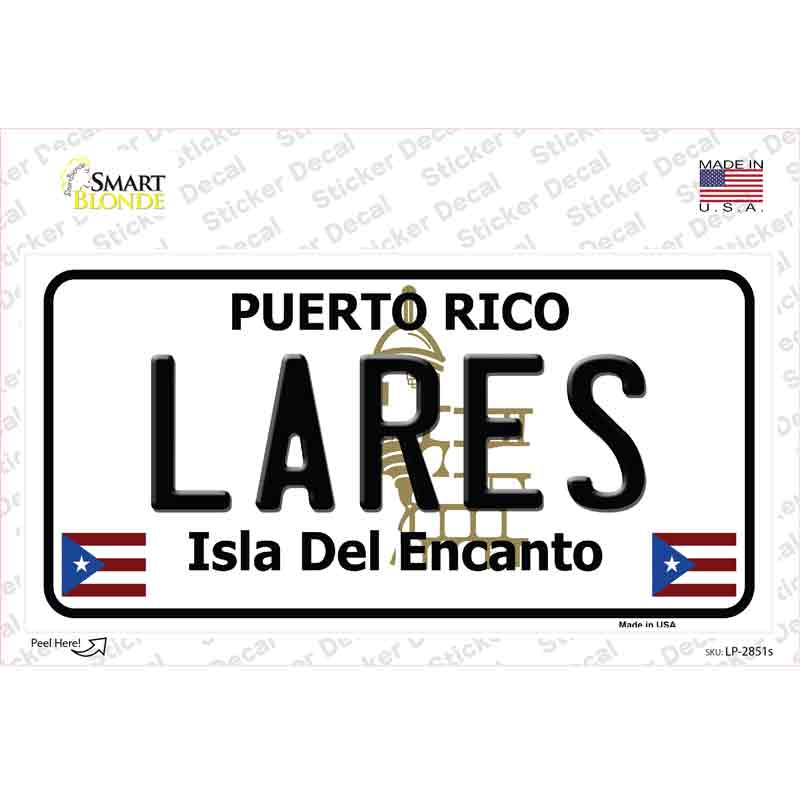 Lares Puerto Rico Novelty Sticker Decal