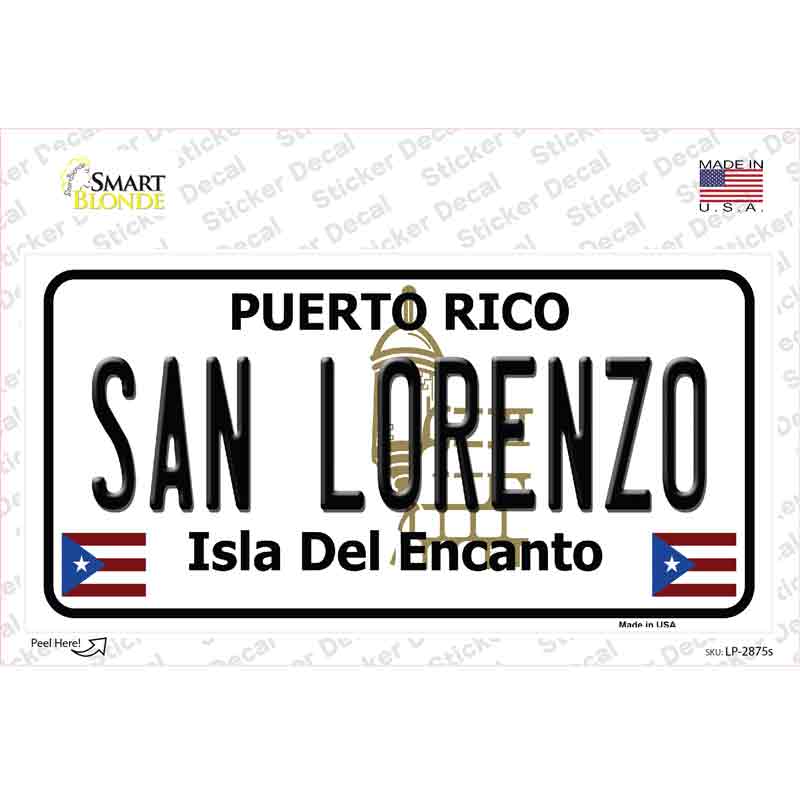 San Lorenzo Puerto Rico Novelty Sticker Decal