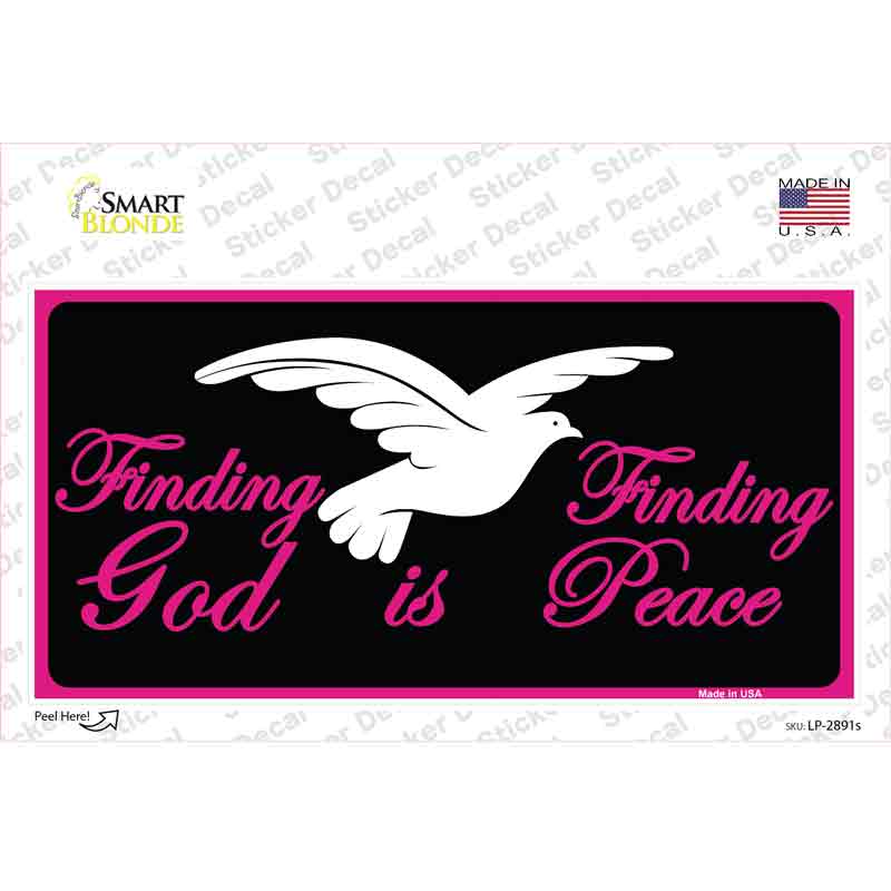 Finding God Finding Peace Black Novelty Sticker Decal