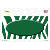 Green White Zebra Green Center Oval Novelty Sticker Decal