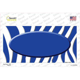 Blue White Zebra Blue Center Oval Novelty Sticker Decal