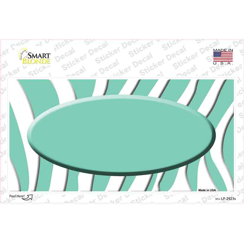 Mint White Zebra Mint Center Oval Novelty Sticker Decal
