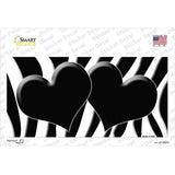 Black White Zebra Black Centered Hearts Novelty Sticker Decal