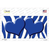 Blue White Zebra Blue Centered Hearts Novelty Sticker Decal