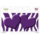 Purple White Zebra Purple Centered Hearts Novelty Sticker Decal