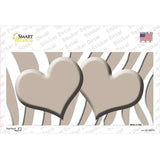 Tan White Zebra Tan Centered Hearts Novelty Sticker Decal