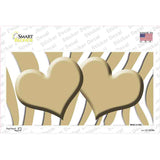 Gold White Zebra Gold Centered Hearts Novelty Sticker Decal