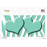Mint White Zebra Mint Centered Hearts Novelty Sticker Decal