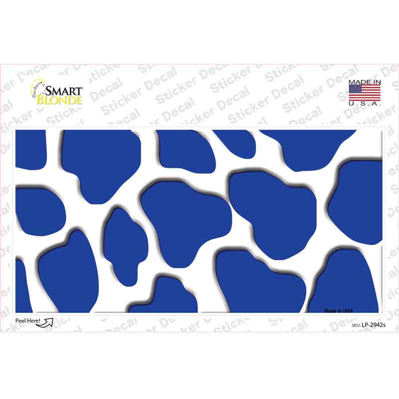 Blue White Giraffe Novelty Sticker Decal