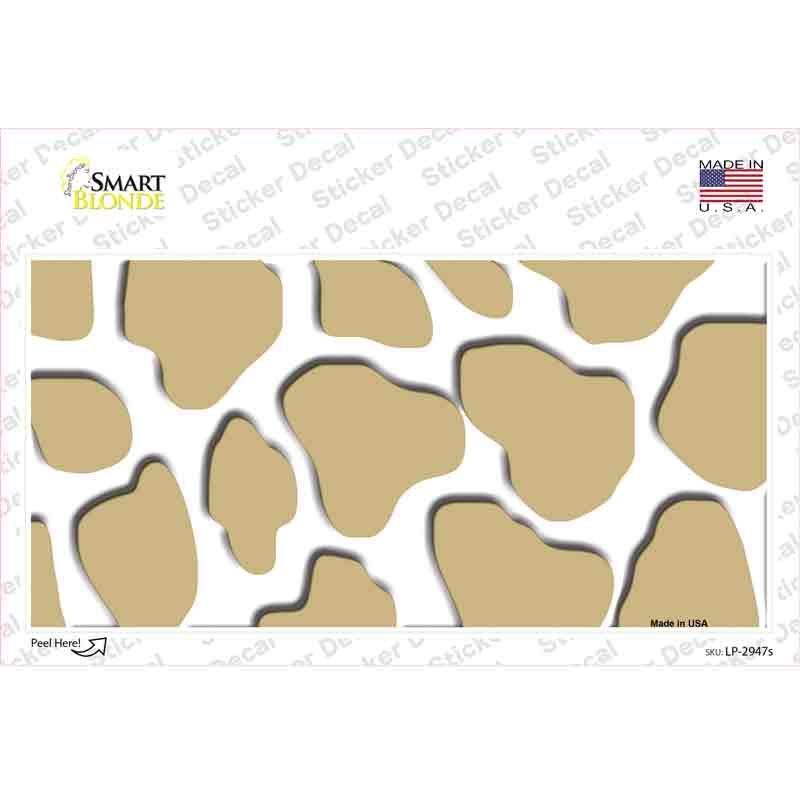 Gold White Giraffe Novelty Sticker Decal