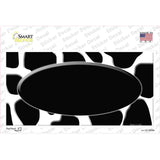 Black White Giraffe Black Center Oval Novelty Sticker Decal