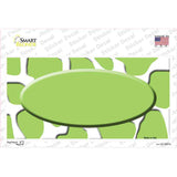 Lime Green White Giraffe Lime Green Center Oval Novelty Sticker Decal