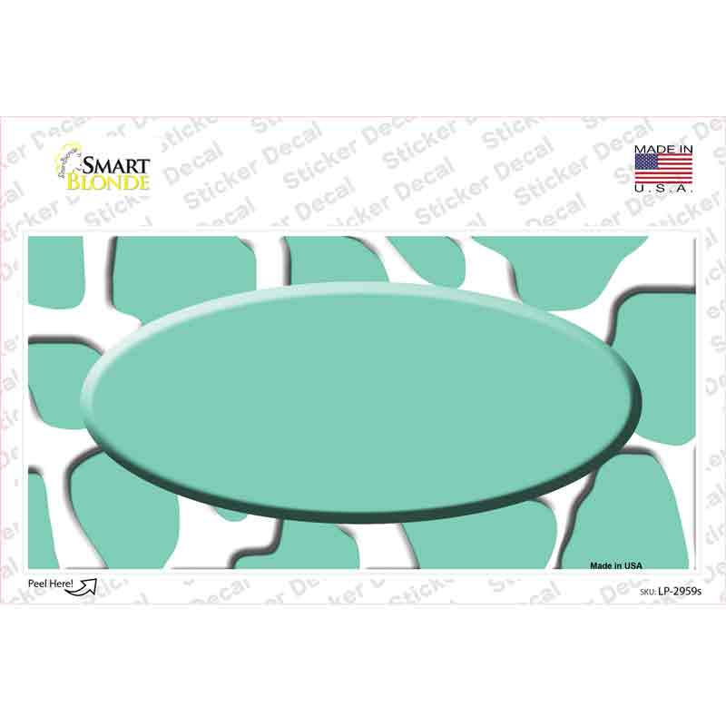 Mint White Giraffe Mint Center Oval Novelty Sticker Decal
