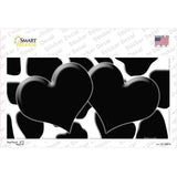 Black White Giraffe Black Centered Hearts Novelty Sticker Decal