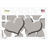 Grey White Giraffe Grey Centered Hearts Novelty Sticker Decal