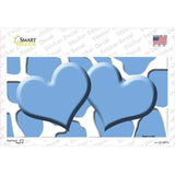 Light Blue White Giraffe Light Blue Centered Hearts Novelty Sticker Decal