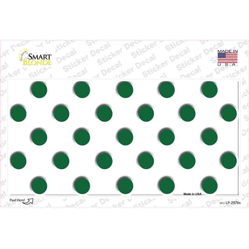 Green White Polka Dot Novelty Sticker Decal