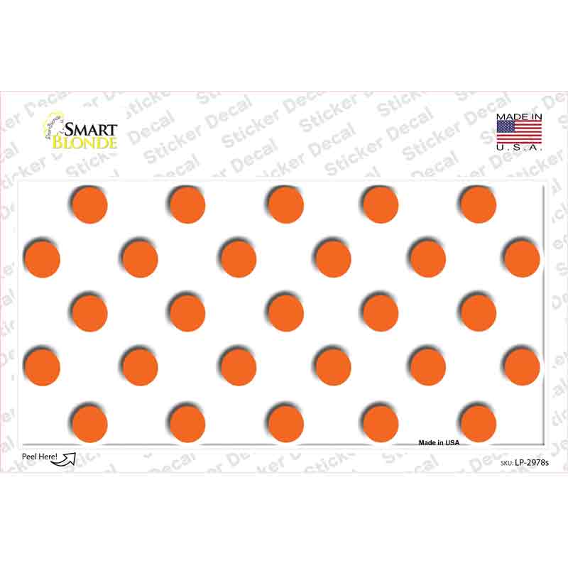 Orange White Polka Dot Novelty Sticker Decal