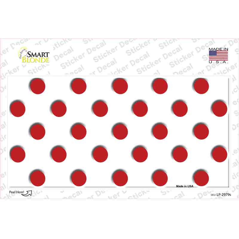 Red White Polka Dot Novelty Sticker Decal
