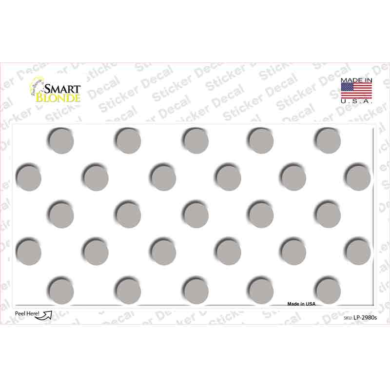 Grey White Polka Dot Novelty Sticker Decal