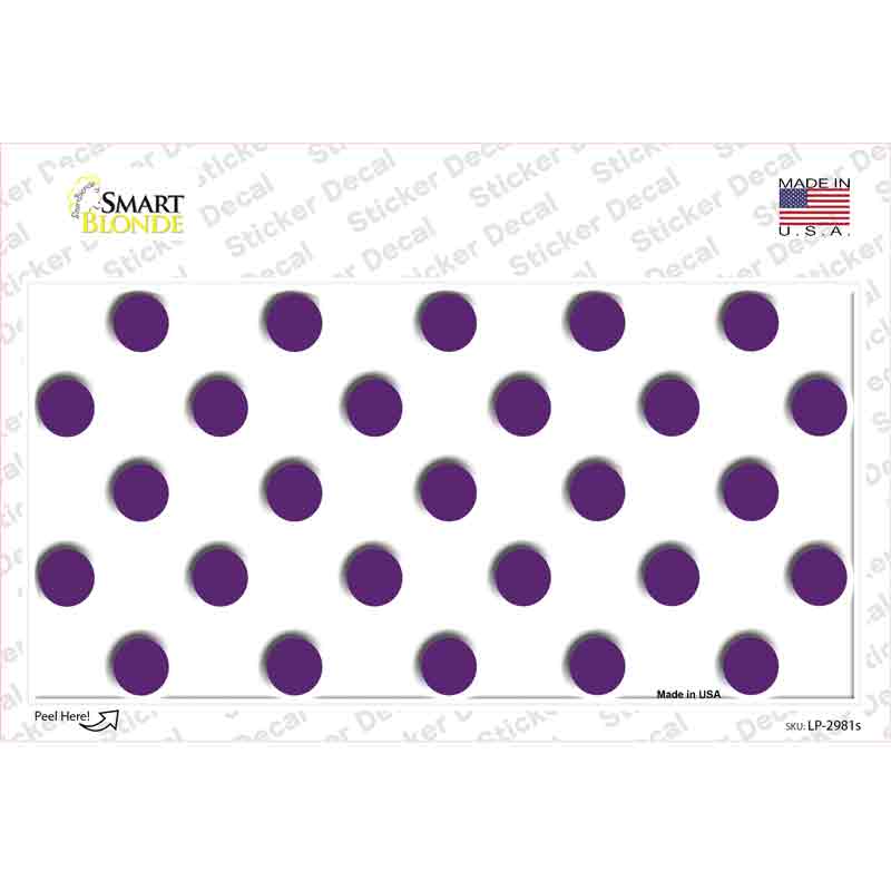 Purple White Polka Dot Novelty Sticker Decal