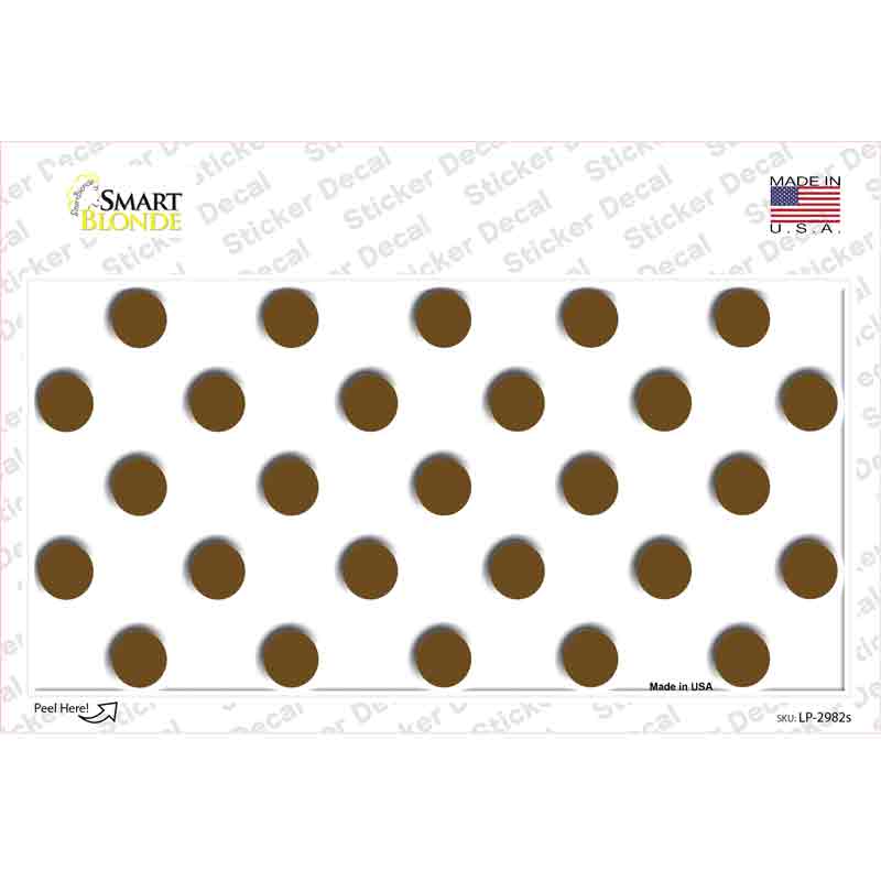 Brown White Polka Dot Novelty Sticker Decal
