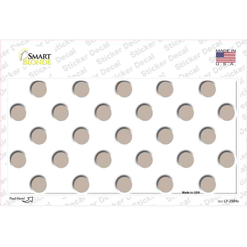 Tan White Polka Dot Novelty Sticker Decal