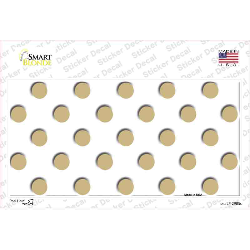 Gold White Polka Dot Novelty Sticker Decal