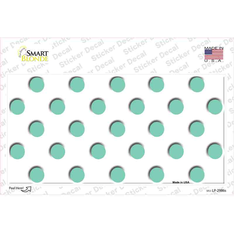 Mint White Polka Dot Novelty Sticker Decal