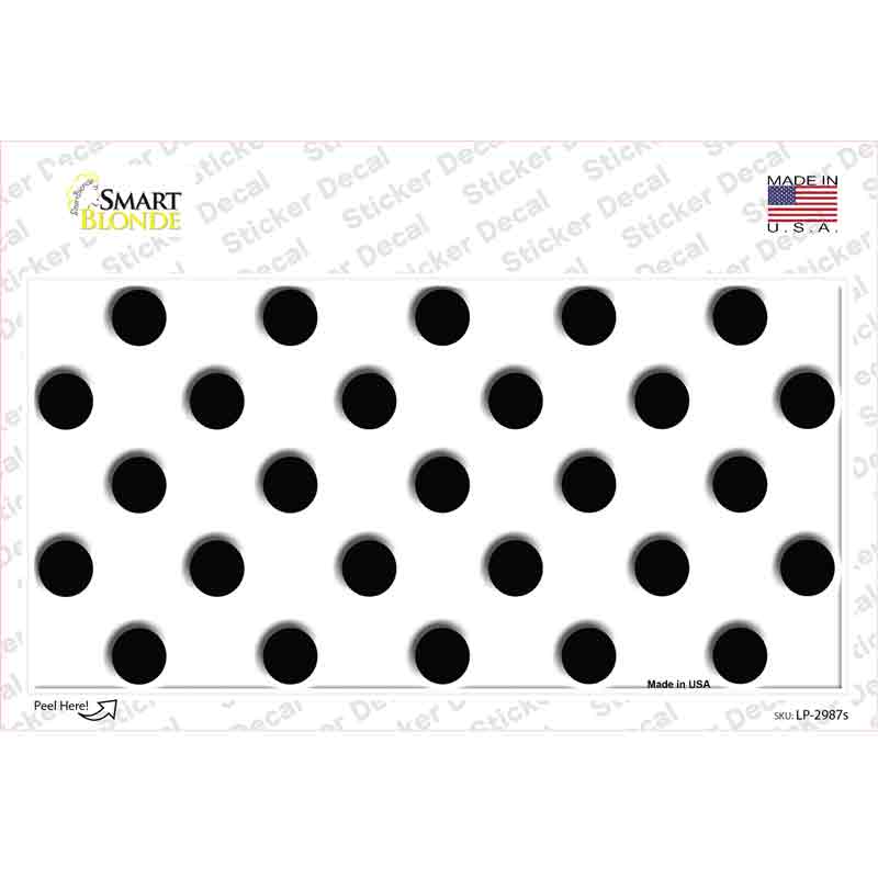 Black White Polka Dot Novelty Sticker Decal