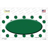 Green White Polka Dot Green Center Oval Novelty Sticker Decal