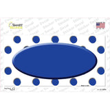 Blue White Polka Dot Blue Center Oval Novelty Sticker Decal