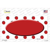 Red White Polka Dot Red Center Oval Novelty Sticker Decal