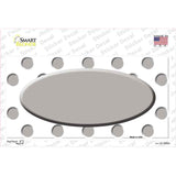 Grey White Polka Dot Grey Center Oval Novelty Sticker Decal