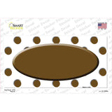 Brown White Polka Dot Brown Center Oval Novelty Sticker Decal