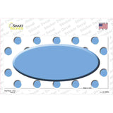 Light Blue White Polka Dot Light Blue Center Oval Novelty Sticker Decal