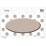 Tan White Polka Dot Tan Center Oval Novelty Sticker Decal