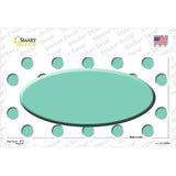 Mint White Polka Dot Teal Center Oval Novelty Sticker Decal