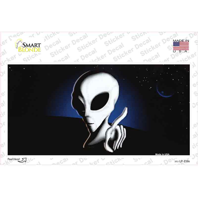 Space Alien Novelty Sticker Decal